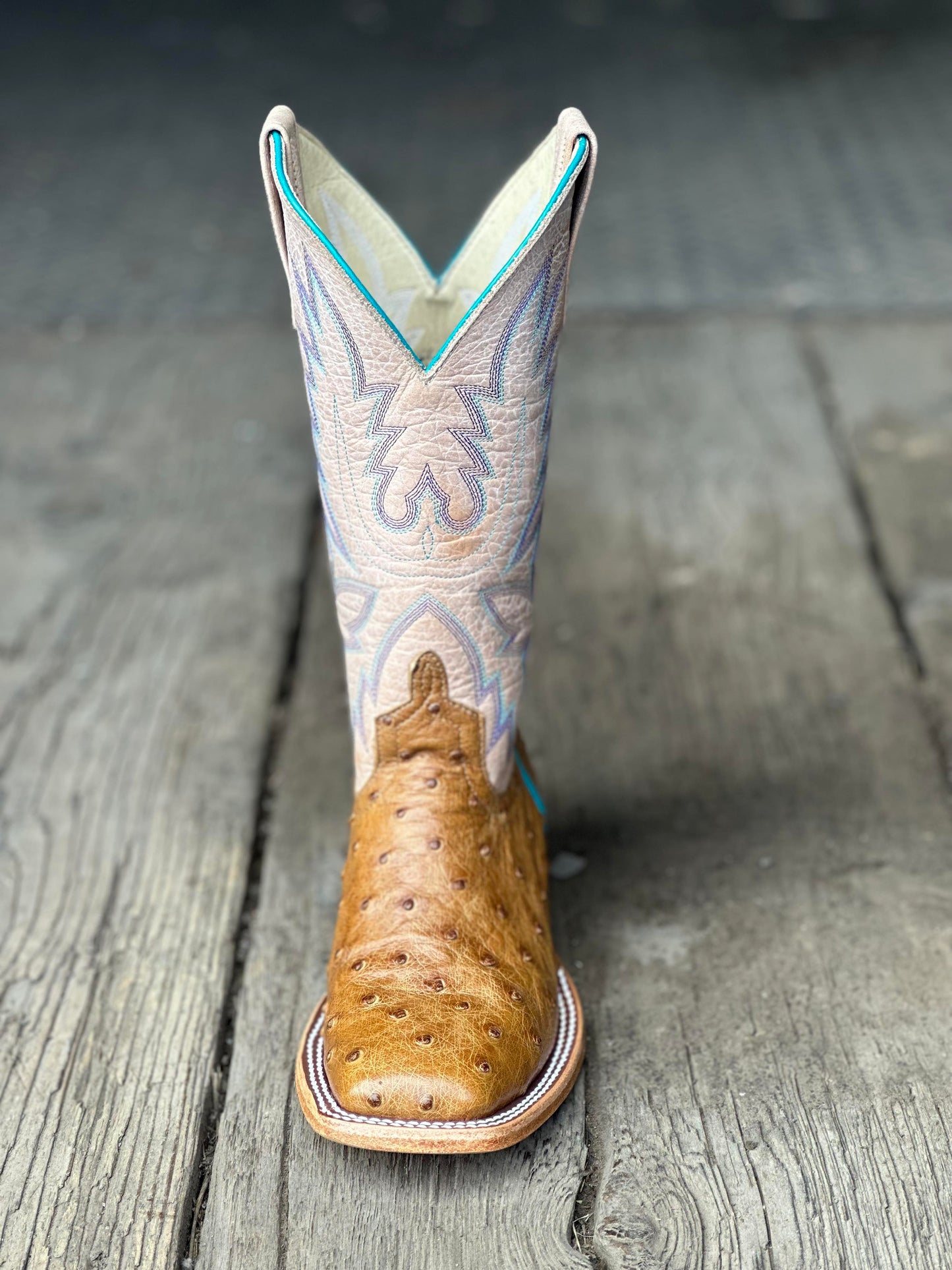Macie Bean Womens Boot M2005 Antique Saddle FQ Ostrich/Bleached Bone